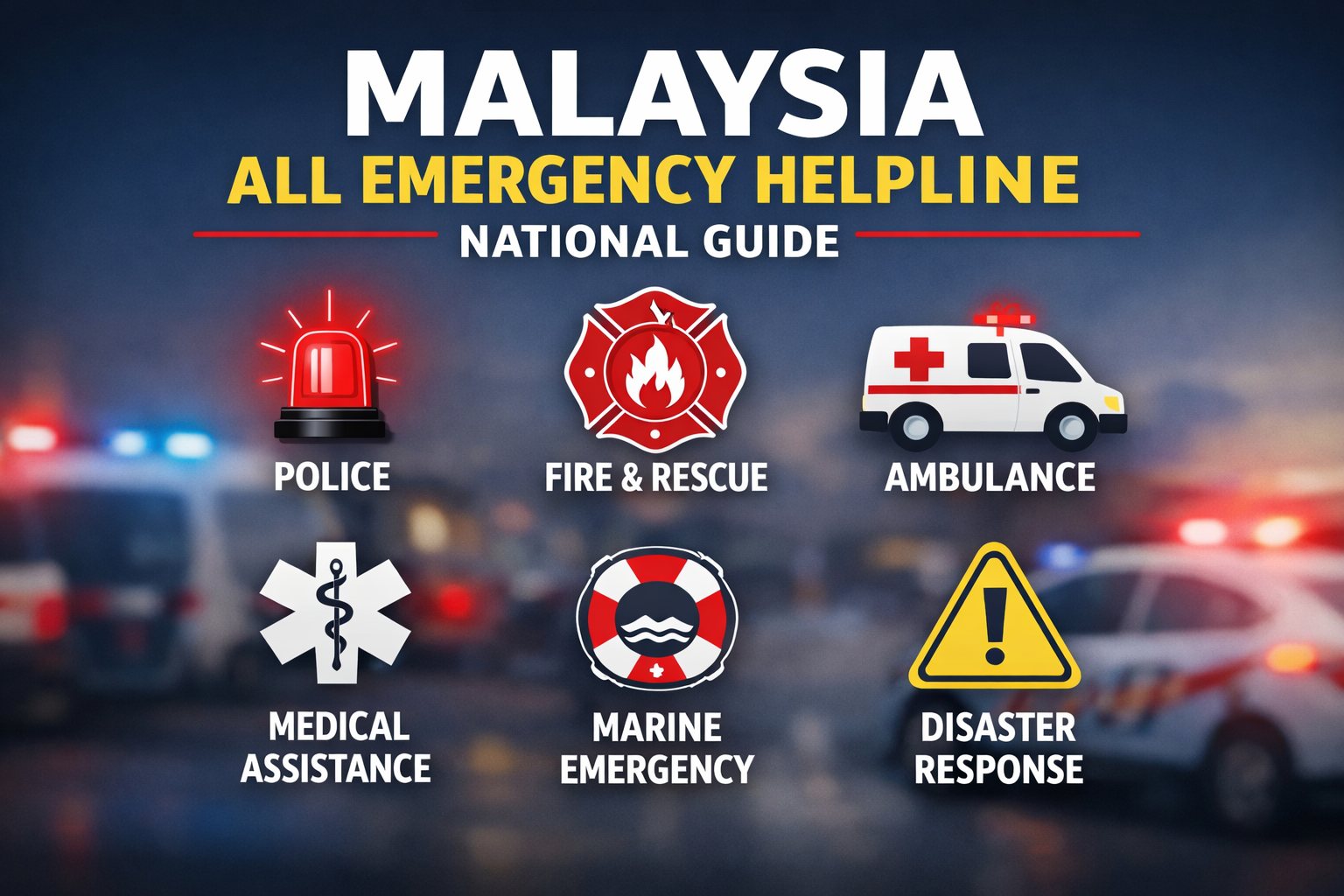 Malaysia All Emergency Helpline Numbers List: National Guide